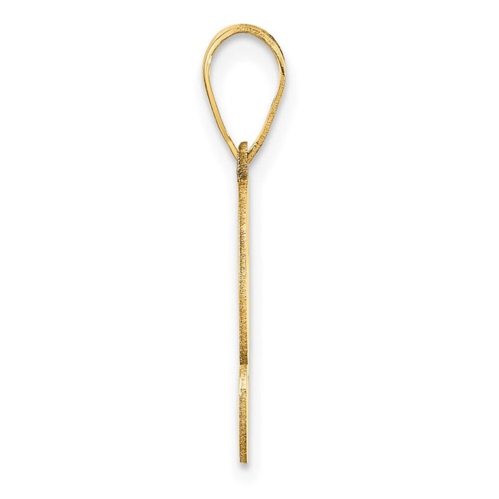 Kazi Luxury 14k Yellow Gold Brushed Border Script… - image 2